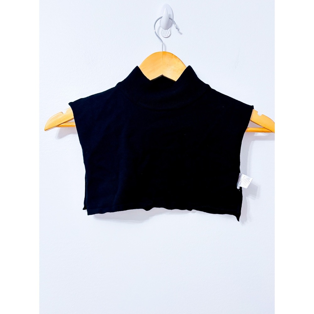 EMOTIONS Black Knit Mock Neck Dickey Layering Collar Medium